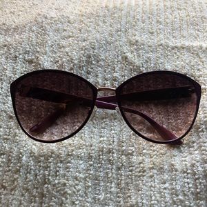 Jessica Simpson Mocha Enamel Oval Cateye Sunglass